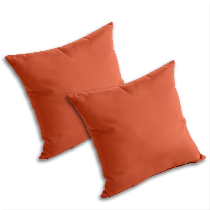Comfort Classics Set of 2 Sunbrella Outdoor/Indoor Throw Pillows Inc. (Brick)