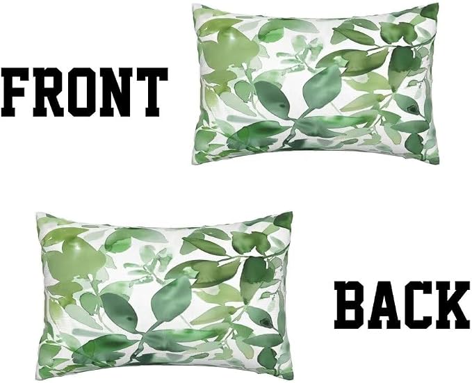 Green Pillows Pack of 2 40x80 cm/16x32 Inch, Plant Pillow Covers Winter Decorative Pillows, Soft Throw Pillow Covers Rectangle Pillow Cover with Hidden Zipper, Modern Home Decor Aeshetic, Gifts -hs111