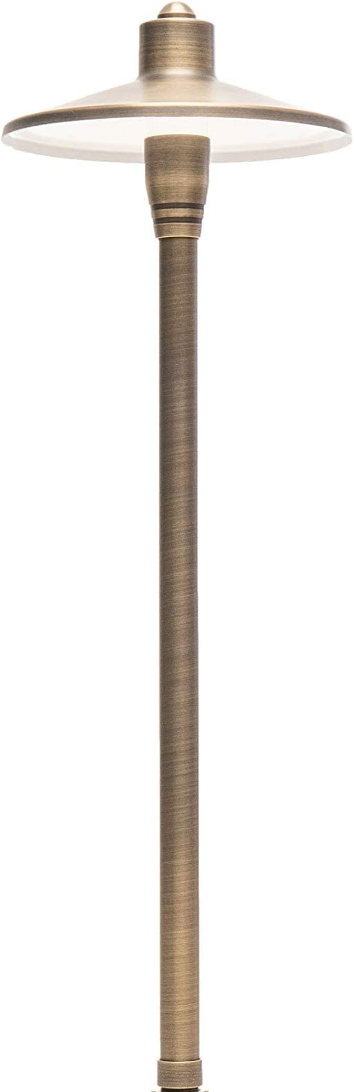 G2 12V Brass Path Light (24"" Tall) & 3W 2700K G4 LED Bulb | Low Voltage, 300 Lumens of Warm White Light, Illuminates 12-Foot Diameter Area, Ideal for Walkway Garden Patio or Driveway