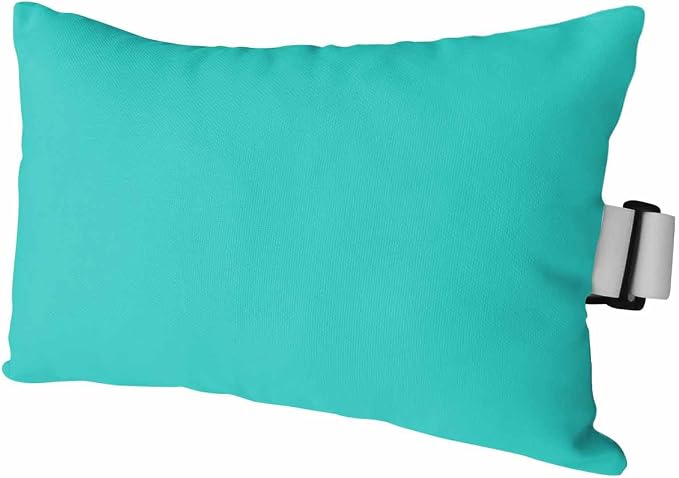 DecorLovee Turquoise Outdoor Recliner Pillows for Head, Modern Pure Turquoise Waterproof Chair Pillow with Elastic Stripe, Farmhouse Chaise Lounge Headrest Pillow for Patio/Beach/Pool 1Pack, 11"x16"
