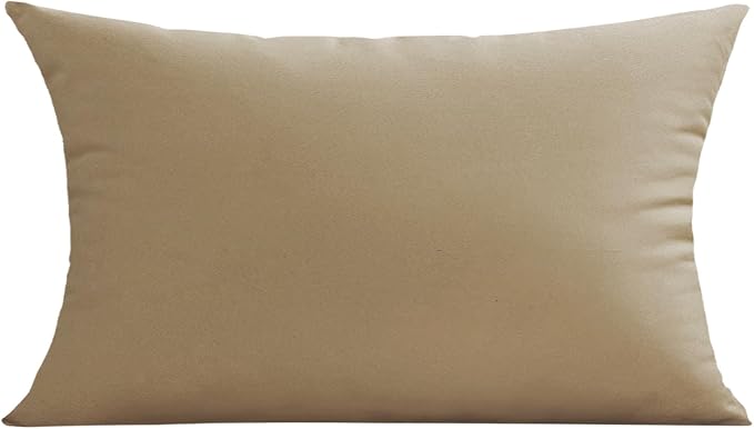 VAKADO 12x20 Outdoor Waterproof Throw Pillow Covers Set of 2 Decorative Outside Patio Furniture Cushion Cases Decor for Garden Bench Porch Couch Tent,Taupe