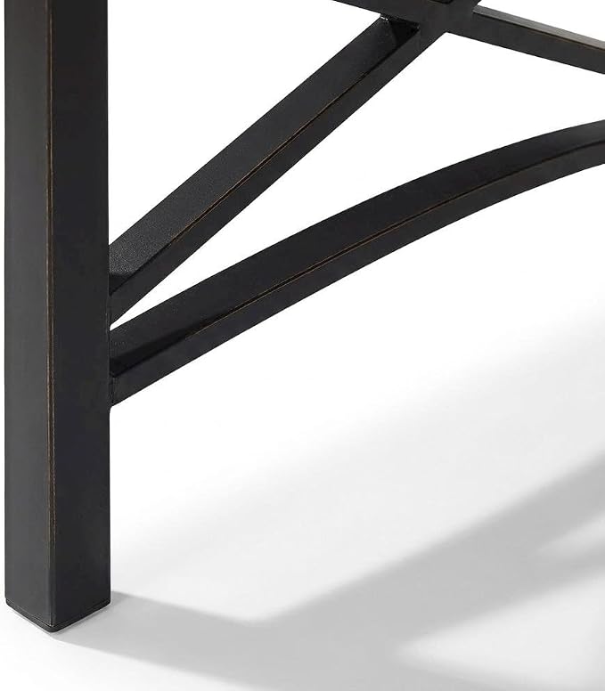 Outdoor Coffee Table Brown with Oil Rubbed Bronze Finish, Modern Design, Sturdy Metal Frame, Suitable for Various Weather Conditions, Ideal for Patio and Garden Spaces