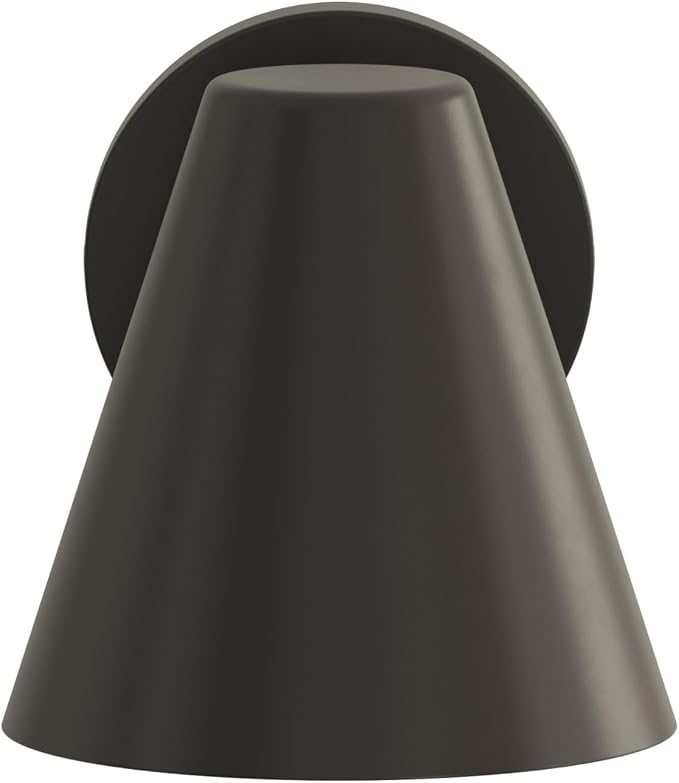 Progress Lighting Mik 14 Inch 1-Light Outdoor Wall Light, Modern Industrial Exterior Light, Antique Bronze Tapered Cone (14 in. H x 8 in. W x 9 in. Dia), P560408-020