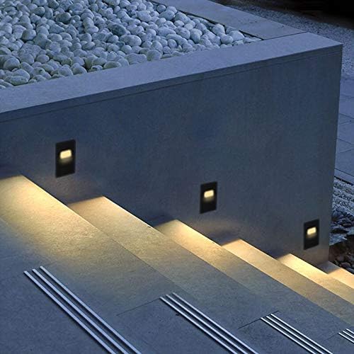 Ciata LED Stair Lights - 3 CCT Options (3000K/4000K/5000K) | 3 Watt Step Lights for Indoor and Outdoor Stairs | Ideal for Home Theater and Outdoor Stairway Lighting | Black Finish, Vertical - 3 Pack