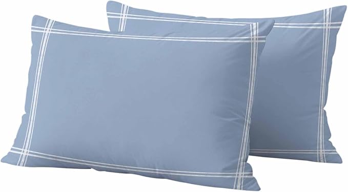Light Blue Outdoor Pillow Covers 20"x12" Set of 2, Solid Color Waterproof Throw Pillow Covers for Patio Furniture, Decorative Cushion Covers for Porch