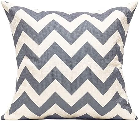 All Smiles Fall Grey Gray Outdoor Throw Pillow Covers Cases Geometric Decorative Home Decor Accent Cushion for Couch Sofa Bed Square 18×18 Set of 4