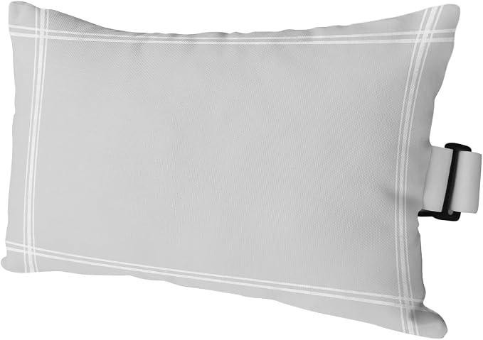 Outdoor Pillows Covers with Inserts Solid Color Light Gray Waterproof Recliner Pillow with Adjustable Strap Throw Pillows for Patio Furniture Pool Lounge Chair, 11x16 inch, 1PCS