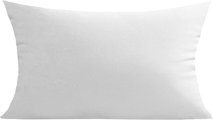 VAKADO 12x20 Lumbar White Outdoor Pillows Waterproof Set of 2 Throw Pillow Covers Decorative Patio Furniture Sunbrella Cushion Cases Outside Decor for Couch Garden Bench Porch