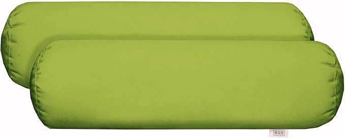RSH DECOR: Neck Roll Jumbo Bolster Pillows Set of 2 | 24” x 8" | All-Weather Spun Fabric | Water and Fade-Resistant | Outdoor Support Pillows for Patio Furniture | Kiwi Green