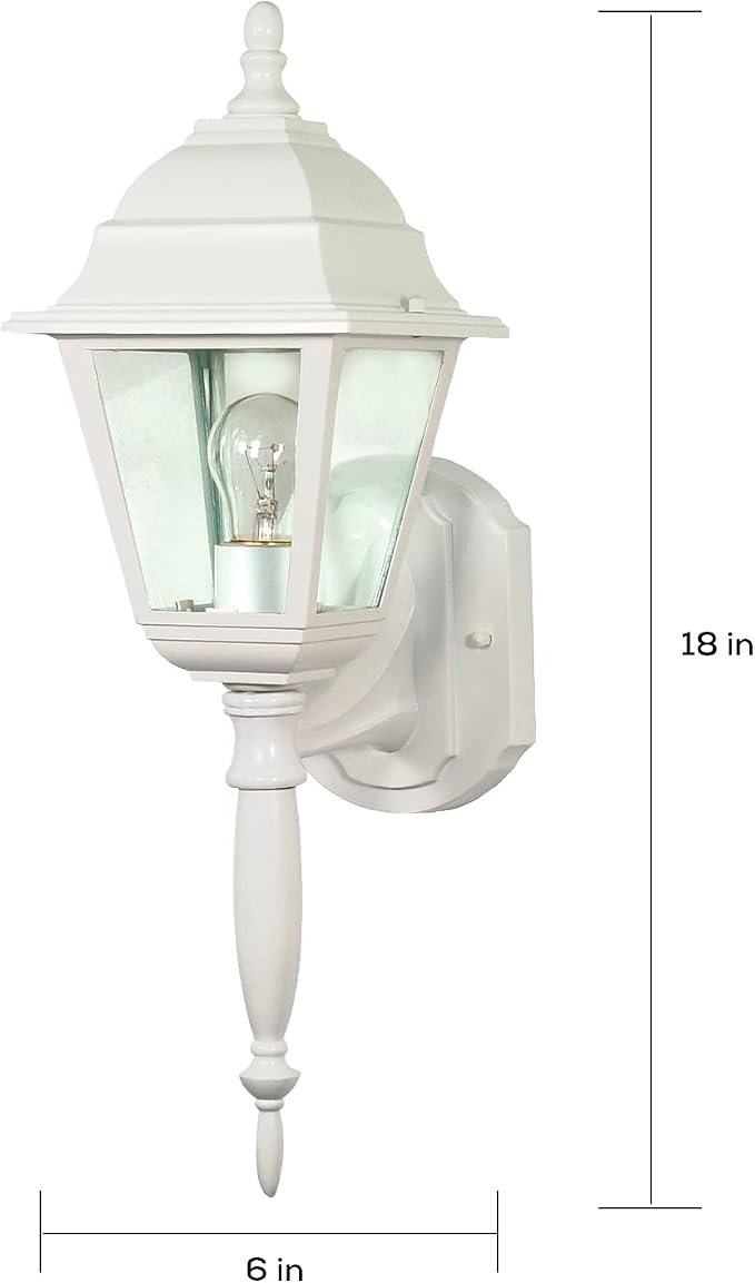 Nuvo Lighting 60/540 Traditional One Light Outdoor Wall Mount from Briton Collection in White Finish