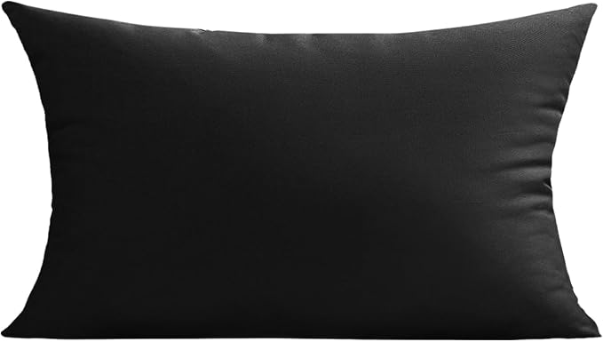 VAKADO 12x20 Lumbar Outdoor Waterproof Black Throw Pillow Covers Set of 2 Decorative Tender Green Outside Patio Furniture Cushion Cases Decor for Garden Bench Porch Couch Tent Sunbrella