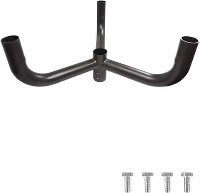 Tenon Adapter Bullhorn 3 Arms 120° Mounted Bracket, Bullhorn Tenon for 3 Light Fixtures with 2 3/8" Slip Fitter,Shoebox LED Street Light Mount Tenon Adapter,Mounting Bracket Accessories