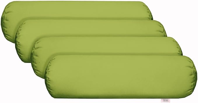 RSH Décor Neck Roll Bolster Pillows – Set of 4 | 20” x 6” | Outdoor Throw Pillows for Patio Furniture, Porch, Deck, or Poolside Chairs | Water & Fade-Resistant | Kiwi Green