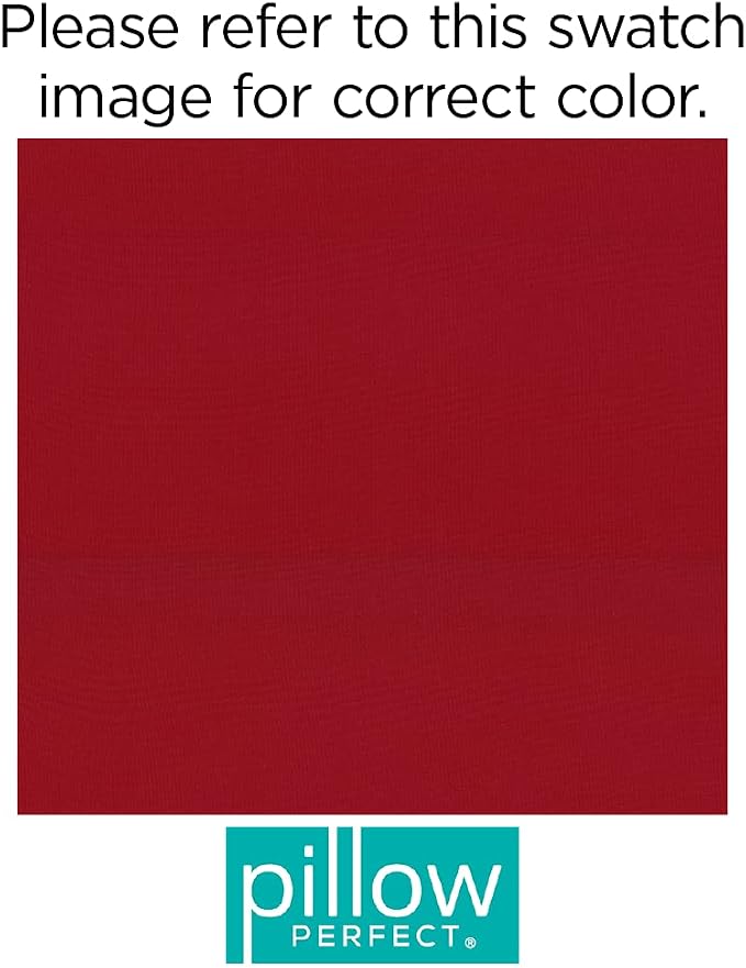 Pillow Perfect Pompeii Solid Indoor/Outdoor Floor Pillow Plush Fill, Weather and Fade Resistant, Floor - 25" x 25", Red,