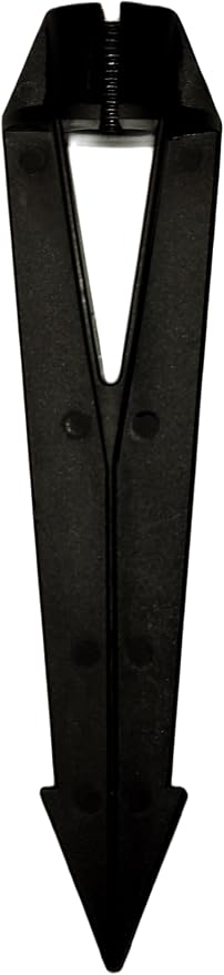 8" Outdoor Light Stake in Black Finish - Support Light Fixture Spikes, Universal Use, Resin Materials, Side Wireway (1 - Low Profile Spike with Wireway)