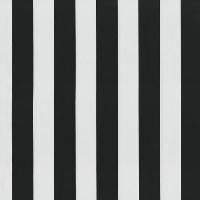 Pillow Perfect Stripe Indoor/Outdoor Sofa Setee Swing Cushion, Tufted, Weather, and Fade Resistant, 19" x 44", Black/White Cabana Stripe, 1 Count