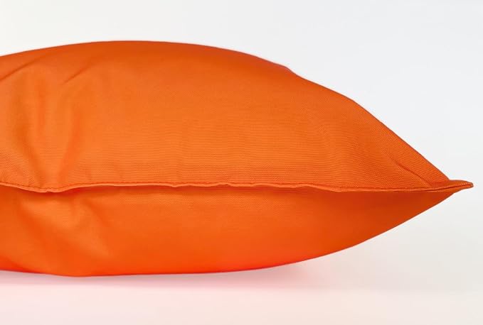 Pack of 2 Outdoor 20''x20'' Solid Waterproof Orange Throw Pillow Covers Decorative Square Patio Pillows for Patio Furniture