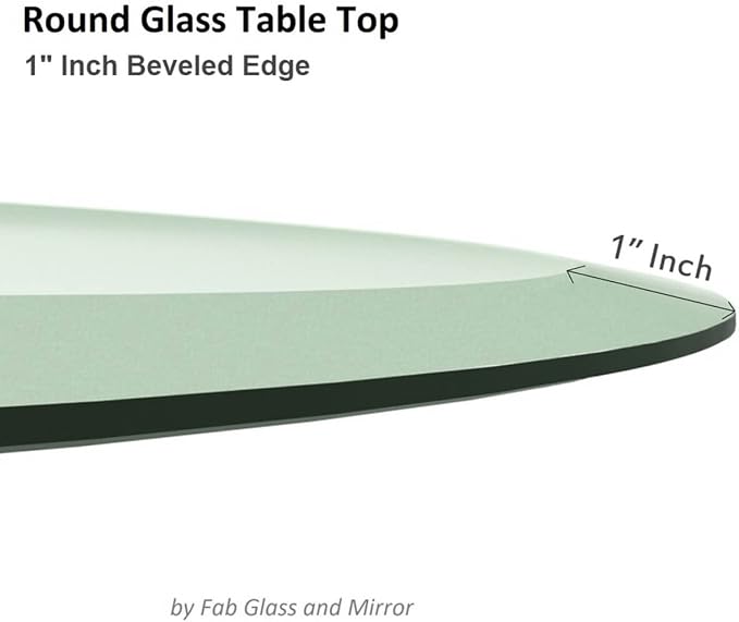 30" Inch Round Glass Table Top 3/8" Thick Tempered Beveled Edge by Fab Glass and Mirror
