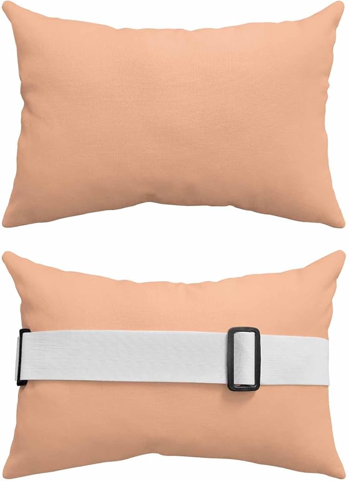 DecorLovee Peach Fuzz Outdoor Recliner Pillows for Head, Modern Peach Fuzz Pink Waterproof Chair Pillow with Elastic Stripe, Farmhouse Chaise Lounge Headrest Pillow for Patio/Beach/Pool 1Pack, 11"x16"
