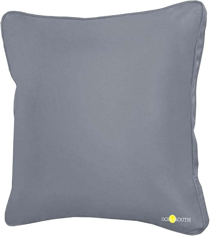 Oceansouth Boat Deck Pillow/Outdoor Waterproof Throw Pillow (Gray, 18" x 18") Cushion Outdoor Furniture Lumbar Back for Chair Patio seat Cover Chairs Home Decor Pillows Waterproof Bed Cases Garden