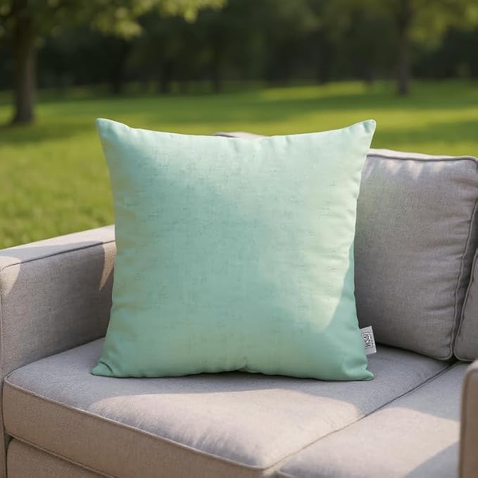 RSH DECOR: Sunbrella Square Throw Pillows Set of 4 | 24" x 24" | Water and Fade-Resistant Performance Fabric | Outdoor Pillow Covers with Down-Alternative Inserts | Canvas Spa