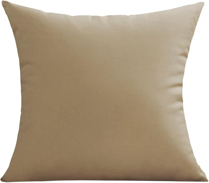VAKADO Outdoor Waterproof Throw Pillow Covers 20X20 Set of 2 Decorative Taupe Patio Furniture Cushion Cases Outside Decor for Couch Garden Bench Porch