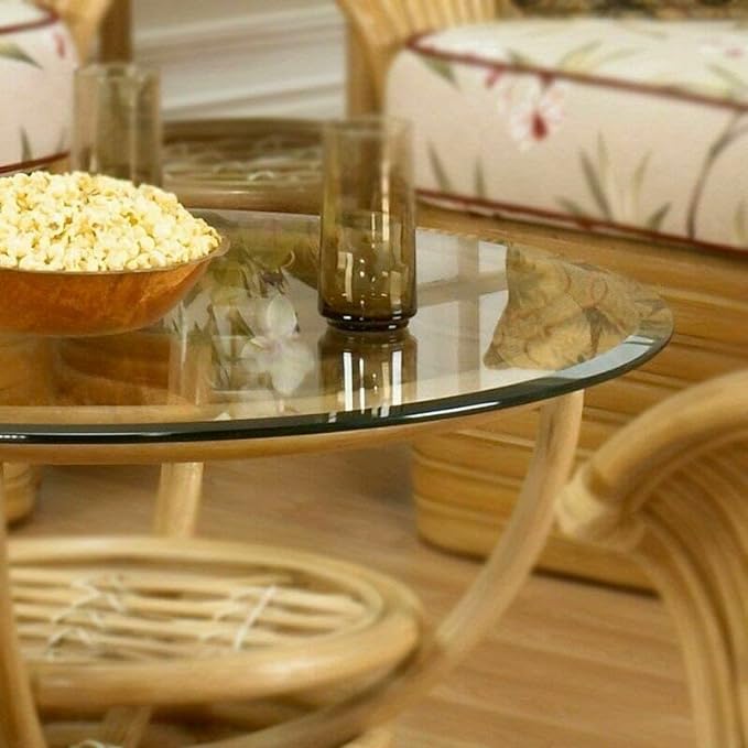 30" Inch Round Glass Table Top 3/8" Thick Tempered Beveled Edge by Fab Glass and Mirror