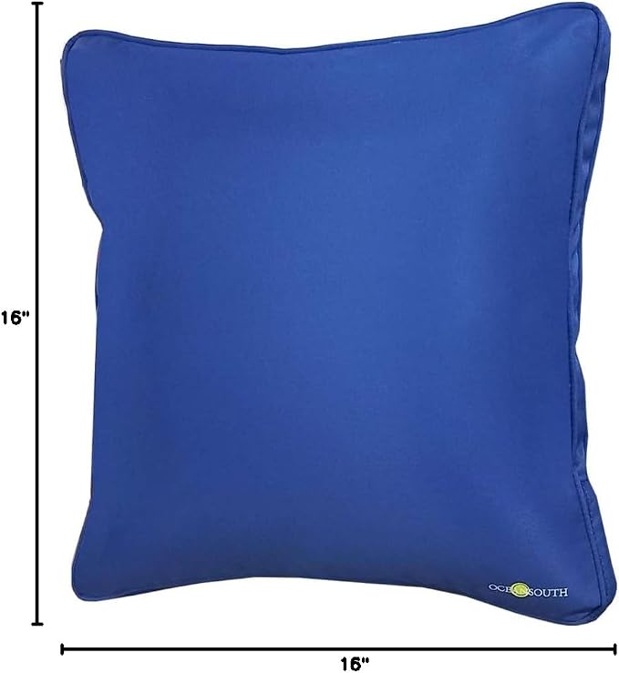 Oceansouth Boat Deck Pillow/Outdoor Waterproof Throw Pillow (Pacific Blue, 16" x 16") Cushion Outdoor Furniture Lumbar Back for Chair Patio seat Cover Chairs Home Decor Pillows Waterproof Bed Garden