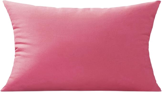 VAKADO 12x20 Outdoor Waterproof Throw Pillow Covers Set of 2 Decorative Outside Patio Furniture Cushion Cases Decor for Garden Bench Porch Couch Tent,Hot Pink