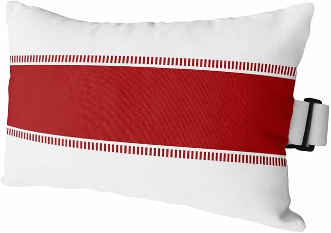 Pack of 2 Outdoor Lumbar Cushions with Inserts, Red Striped Geometric Abstract Pattern Waterproof Fluffy Fade Body Pillows, Patio Furniture Pillow for Home Balcony Garden Decor 11x16IN