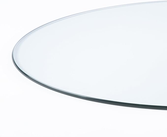 Spancraft 48" Inch Round 3/8" Thick Clear Glass Table Top with Pencil Edge Edge and Tempered Glass, Replacement Glass Table Top, Great for Dining Tables, end Tables, and Outdoor Patio Table Tops or