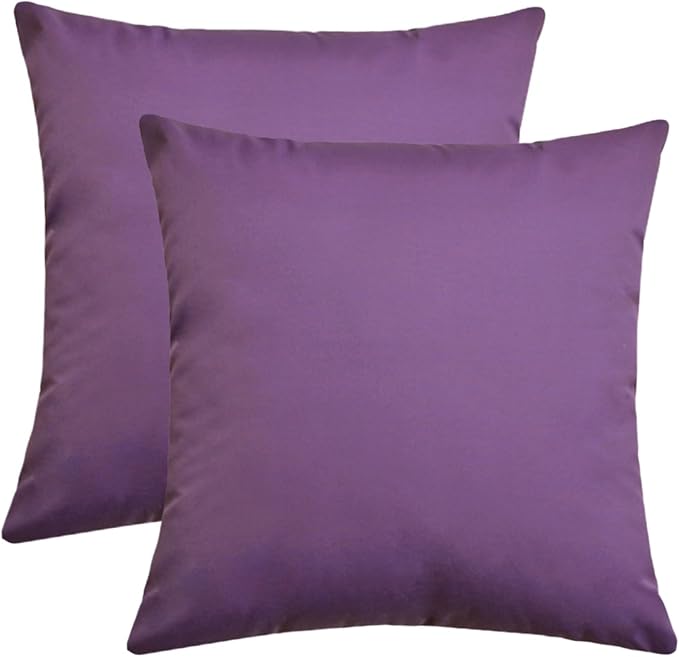 Pack of 2 Outdoor Waterproof Pillow Covers Decorative Throw Pillow Covers Furniture Cushion Cases Spring for Chair Patio Garden Couch Tent Balcony Sofa, Dark Purple, 12"x20"