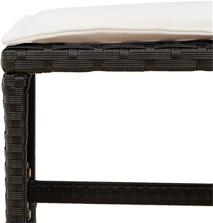 Afuera Living Contemporary Patio Dining Set, Powder-Coated Finish, Black/Cream White, Seats 16, UV-Resistant Waterproof Materials, Foldable, Removable Cushion Covers, Outdoor Use for Garden or Terrace