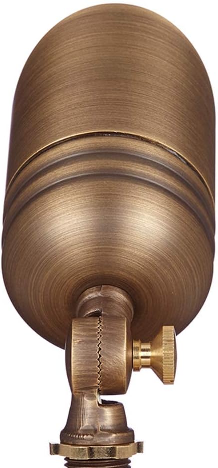 VOLT Fat Boy 12V Brass Outdoor Spotlight (Bronze) with 5W 2700K Warm White 400 Lumen MR16 LED Bulb for Low Voltage Landscape Lighting of Yard, Lawn, Garden, Patio, Trees & House