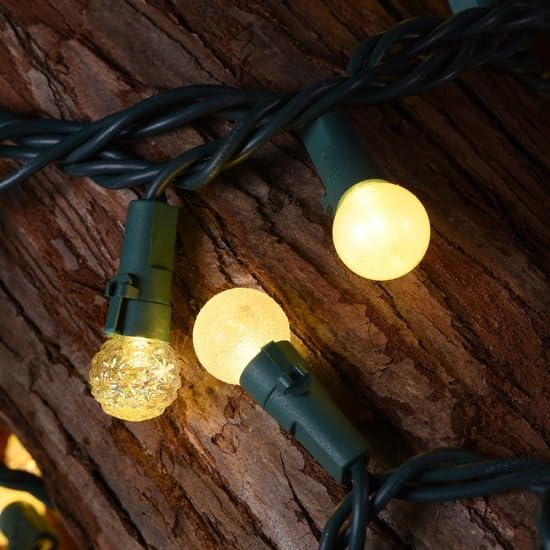 Globe String Lights, 200 LED Mix-Ball Fairy Lights Plug in UL Listed 67FT Christmas Tree Lights Christmas Outdoor Indoor Fairy Lights for Bedroom Tree Patio Party Garden Wedding, Warm White