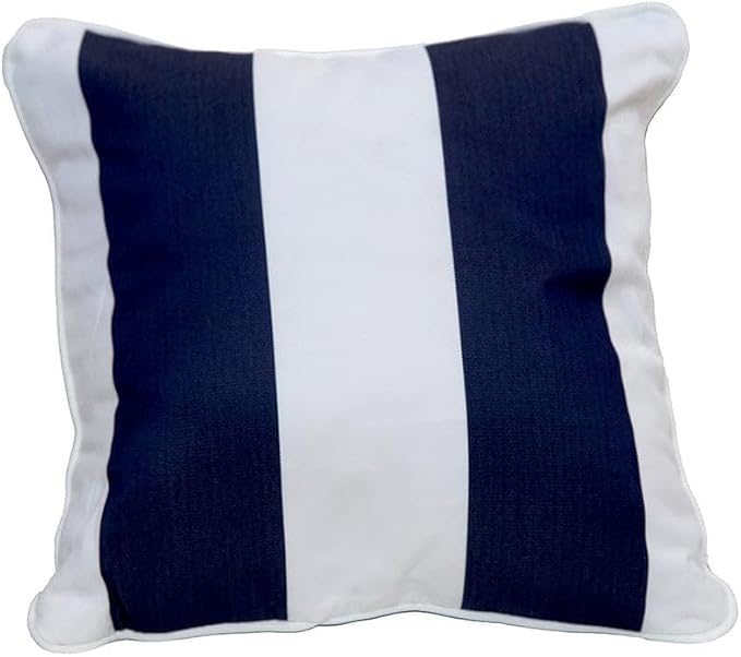 East Green 18 x 18 Waterproof Outdoor Pillow with Insert, Black Stripe- Premium Olefin Outdoor Accent Pillow for Patio Furniture