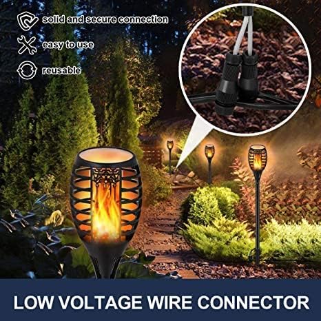 LUYE Low Voltage Torch Landscape Lights 12V Outdoor Wired LED Torches Pathway Lights IP65 Waterproof Flickering Flame Torch Light Low Voltage Landscape Lighting Christmas Decoration Light (6Pack)
