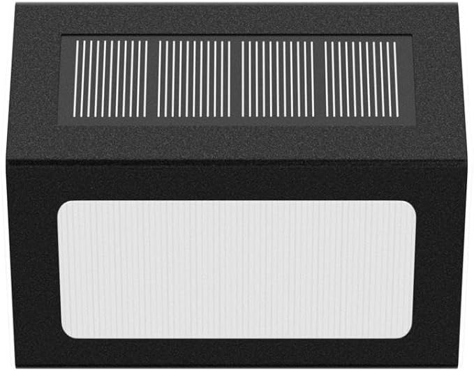 Warm White Solar Lights for Deck Step Fence, Black SST Housing, 6 Pack | Soft warm non-glare LED lamp, sturdy stainless steel casing with black coating, for deck, step, fence, pathway, Rainproof