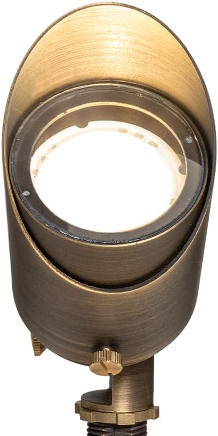 VOLT 12V Top Dog Outdoor Spotlight (Bronze) & 5W 3000K MR16 LED Bulb | Solid Cast Brass Construction, 400 Lumens of Modern White Light, Ideal for Yard, Lawn, Garden, Trees & House