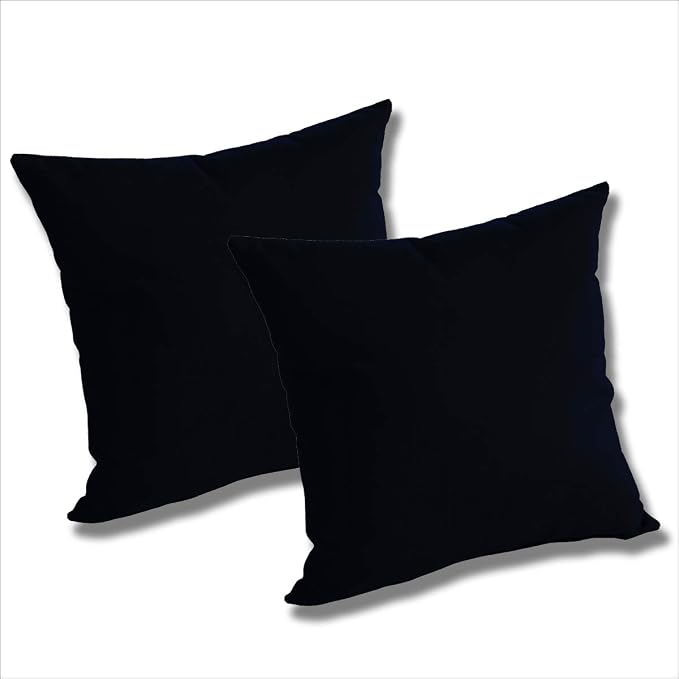 Comfort Classics Set of 2 Sunbrella Outdoor/Indoor Throw Pillows Inc. (Raven Black)