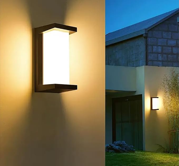 Dusk to Dawn Exterior Wall Lights,Modern LED Outdoor Light Fixture,3000k Black Wall Sconce,Ouside Light for House Porch Patio Garage Walkway Backyard Garden