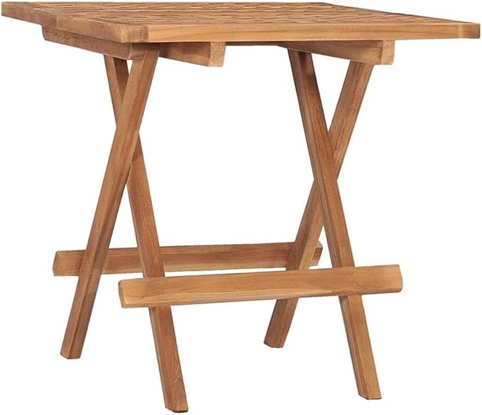 BOWERY HILL Medium Foldable Patio Dining Set, Solid Teak Wood, Warm Brown Finish, Set of 2, Weather-Resistant Cushions, Rectangular Table with Chairs, Indoor/Outdoor Use, Space-Saving Design