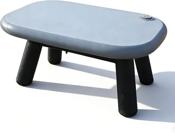 PlayDo Air Chair and Table Portable Blow Up Picnic Table Inflatable Camp Seats with Back Durable Camping Outdoor Furniture Lightweight Waterproof Stool with Back Support (Table)