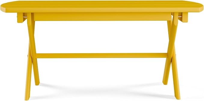 Folding Oval Outdoor Table, Canary-Yellow-Paint