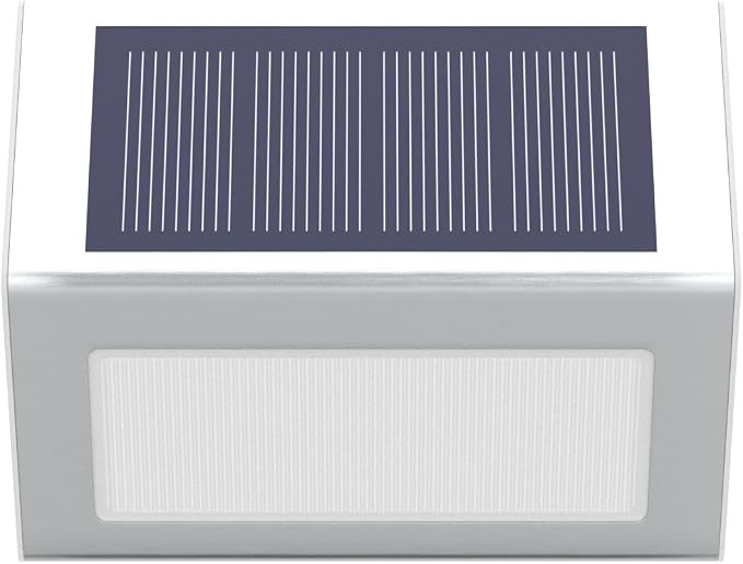 JSOT Solar Lights Perfect for Deck, Fence, Stair, Step Decor-Cool White-8P | Stainless Steel, Waterproof, Solar Powered, Garden, Patio, Deck Rail