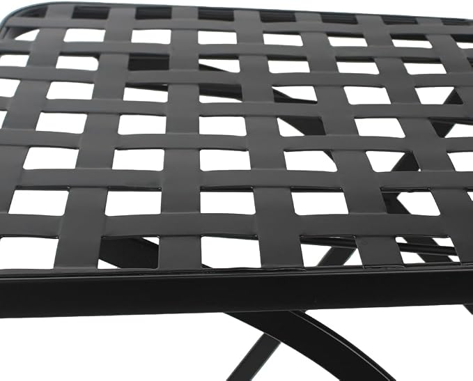 Folding Patio Chairs Set of 2 Mosaic Bistro Chair Outdoor Seating | Garden Patio Furniture Seating Heavy Duty Metal Frame Dining Chairs for Lawn Yard Balcony Porch Backyard Poolside