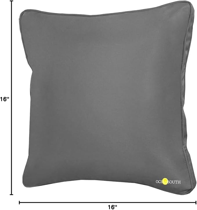 Oceansouth Boat Deck Pillow/Outdoor Waterproof Throw Pillow (Dark Gray, 20 x 20) Cushion Outdoor Furniture Lumbar Back for Chair Patio seat Cover Chairs Home Decor Pillows Waterproof Bed Garden