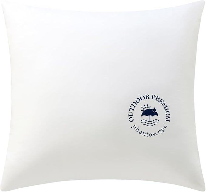 Phantoscope 18x18 Outdoor Pillow Inserts, Waterproof Outdoor Pillows 2-Pack | Water Resistant Outdoor Throw Pillow Inserts, Hypoallergenic Decorative Pillow Stuffers for Patio, Porch, Garden, Logo Design