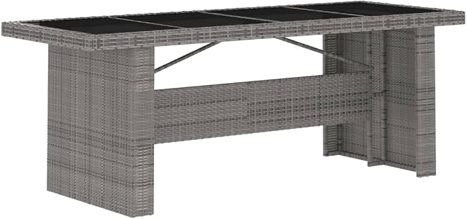 9 Piece Patio Dining Set with Cushions,Outdoor Table Chairs,Kitchen Furniture,Removable, Washable Cushion Covers,Used in Restaurant, Bistro, Coffee Shop,Deck, Backyard, Poly Rattan Gray