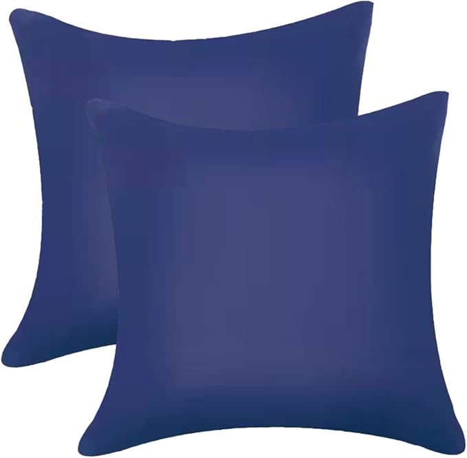Pack of 2 Outdoor Waterproof Pillow Covers Decorative Throw Pillow Covers Furniture Cushion Cases Spring for Chair Patio Garden Couch Tent Balcony Sofa, Navy Blue, 24"x24"